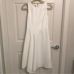 Ted Baker Asymmetrical Midi Dress White
